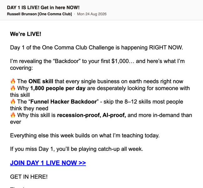 10 · DAY 1 IS LIVE! Get in here NOW!