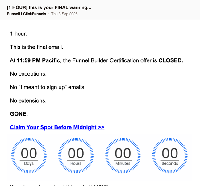50 · [1 HOUR] this is your FINAL warning
